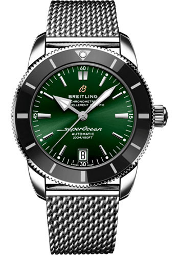 Breitling Superocean Heritage Stainless Steel 42 MM - Stainless Steel Bracelet - Green Dial - AB2010121L1A1