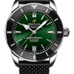 Breitling Superocean Heritage Stainless Steel 42 MM - Black Rubber Strap - Green Dial - AB2010121L1S1