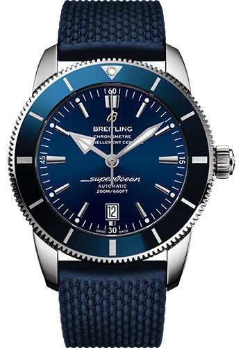 Breitling Superocean Heritage Stainless Steel 46 MM - Blue Rubber Strap - Gun Blue Dial - AB2020161C1S1