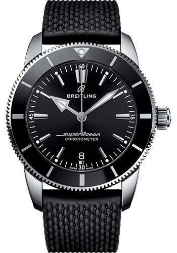 Breitling Superocean Heritage Stainless Steel 44 MM - Black Rubber Strap - Black Dial - AB2030121B1S1