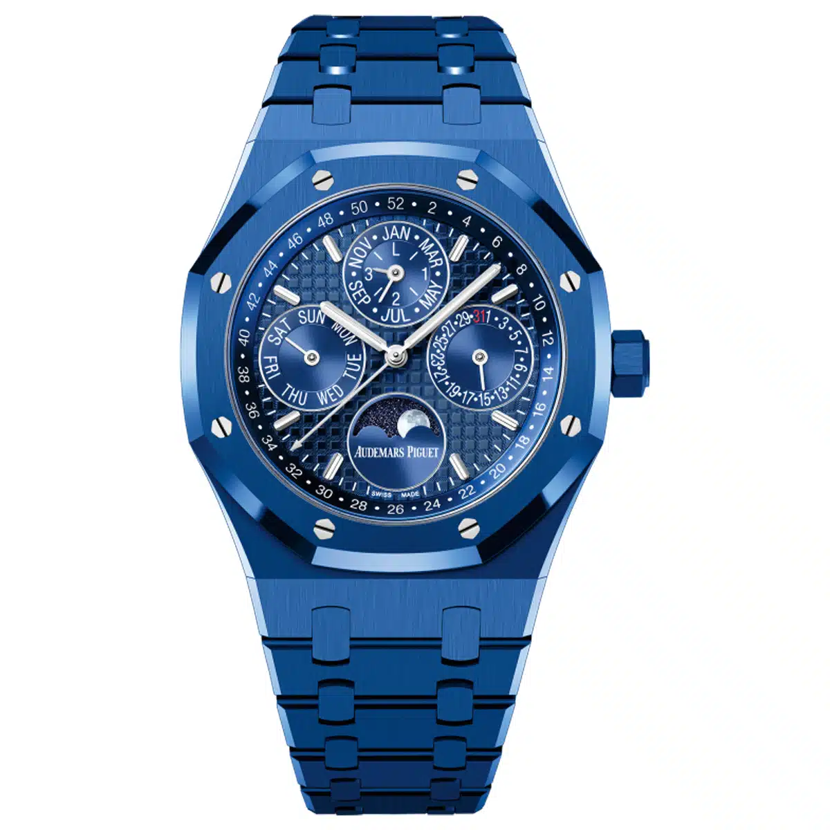 Audemars Piguet - Royal Oak - Perpetual Calendar and Moonphase - 41 MM - Blue Ceramic - 26579CS.OO.1225CS.01  nyc watcher nyc watches