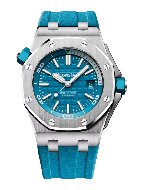 Audemars Piguet Royal Oak Offshore Diver - 42 MM - Stainless Steel - Turquoise Dial - Turquoise Rubber Strap - 15710ST.OO.A032CA.01