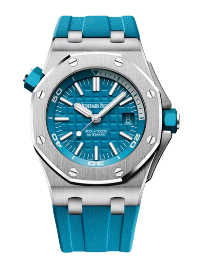 Audemars Piguet Royal Oak Offshore Diver - 42 MM - Stainless Steel - Turquoise Dial - Turquoise Rubber Strap - 15710ST.OO.A032CA.01