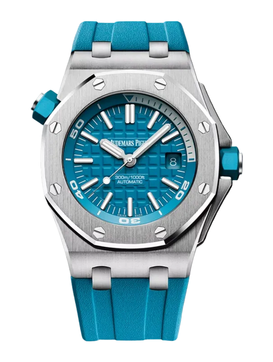 Audemars Piguet Royal Oak Offshore Diver - 42 MM - Stainless Steel - Turquoise Dial - Turquoise Rubber Strap - 15710ST.OO.A032CA.01