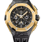Audemars Piguet Royal Oak Concept Split-Seconds Chronograph GMT Large Date - Limited Edition - 43 MM - CFT Carbon and Yellow Gold - Black Openworked Dial - Black Rubber Strap - 26650FA.OO.D002CA.01