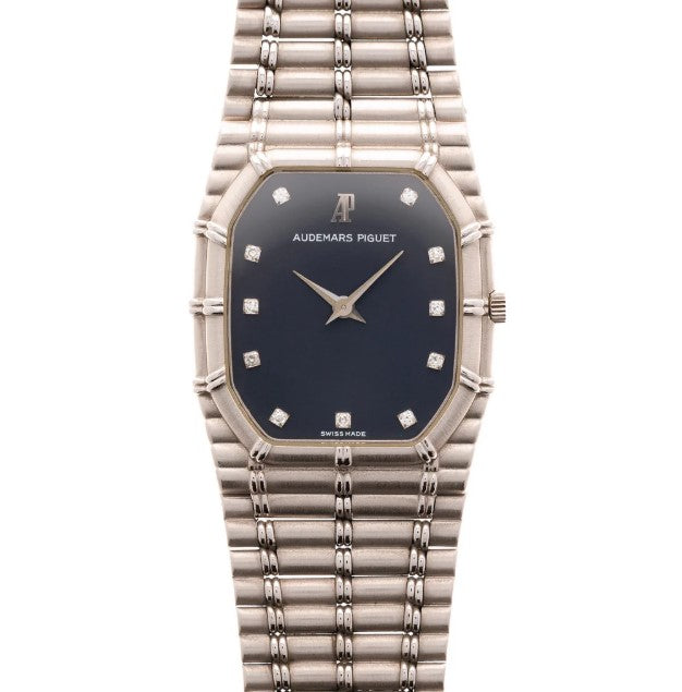 Audemars Piguet Bamboo - 27 × 33 MM - 18K White Gold - Blue Diamond Dial - Ref. 14644BC