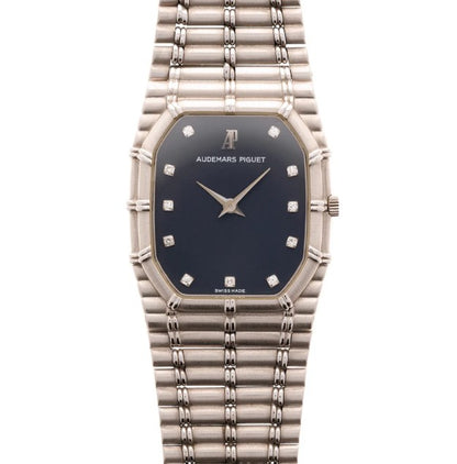 Audemars Piguet Bamboo - 27 × 33 MM - 18K White Gold - Blue Diamond Dial - Ref. 14644BC