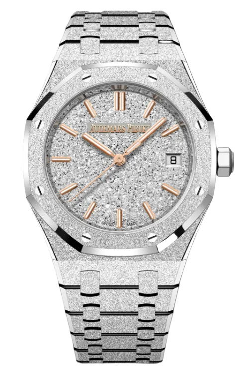 Audemars Piguet Royal Oak Frosted Gold Selfwinding 34 MM - White Gold Bracelet - Rhodium-plated Dial - 77450BC.GG.1361BC.01