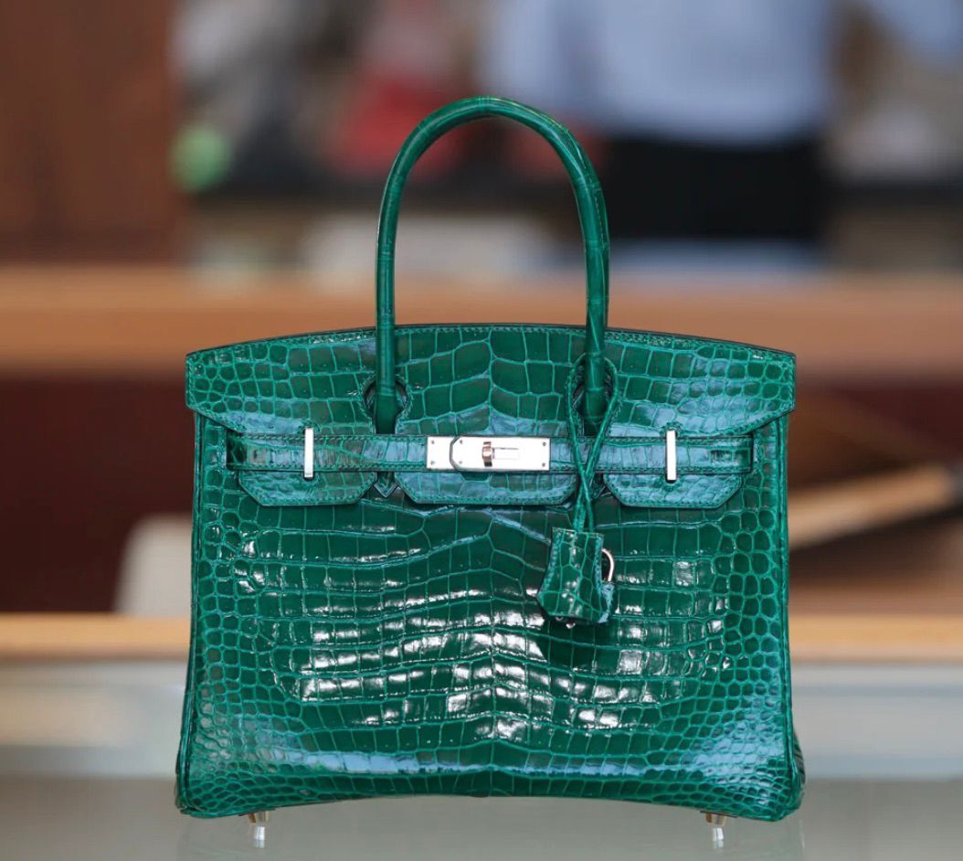 Hermès Birkin 25 - Emerald Green - Shiny Porosus Crocodile - Palladium Hardware - B25EGSCPHW