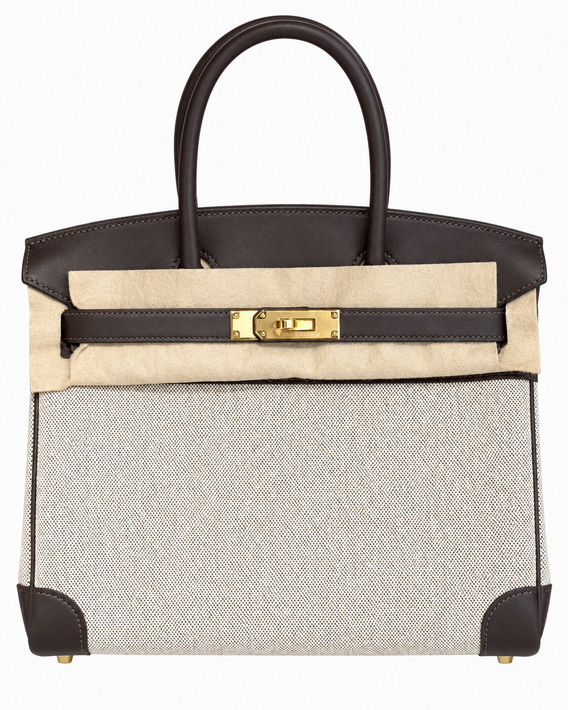 Hermès Birkin 30 - Bai Brun - Toile & Swift - Gold Hardware - B30BBTSGHW