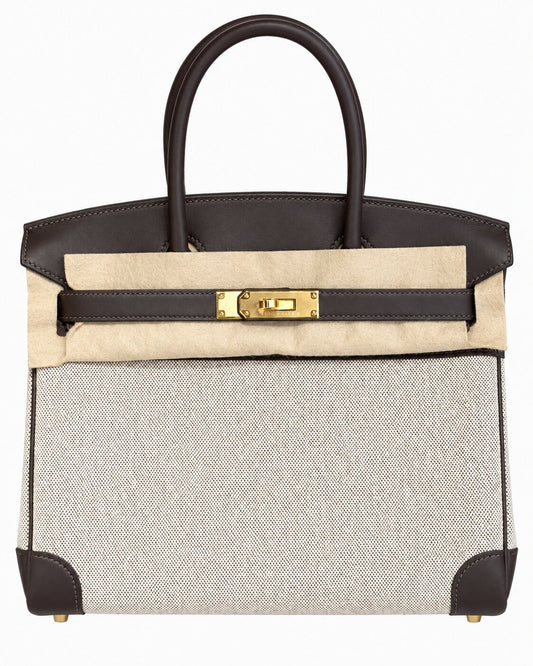 Hermès Birkin 30 - Bai Brun - Toile & Swift - Gold Hardware - B30BBTSGHW