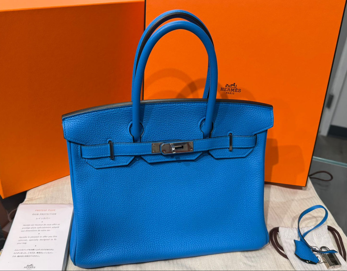 Hermès Birkin 30 - Bleu Jean - Togo - Palladium Hardware - B30BLTPHW