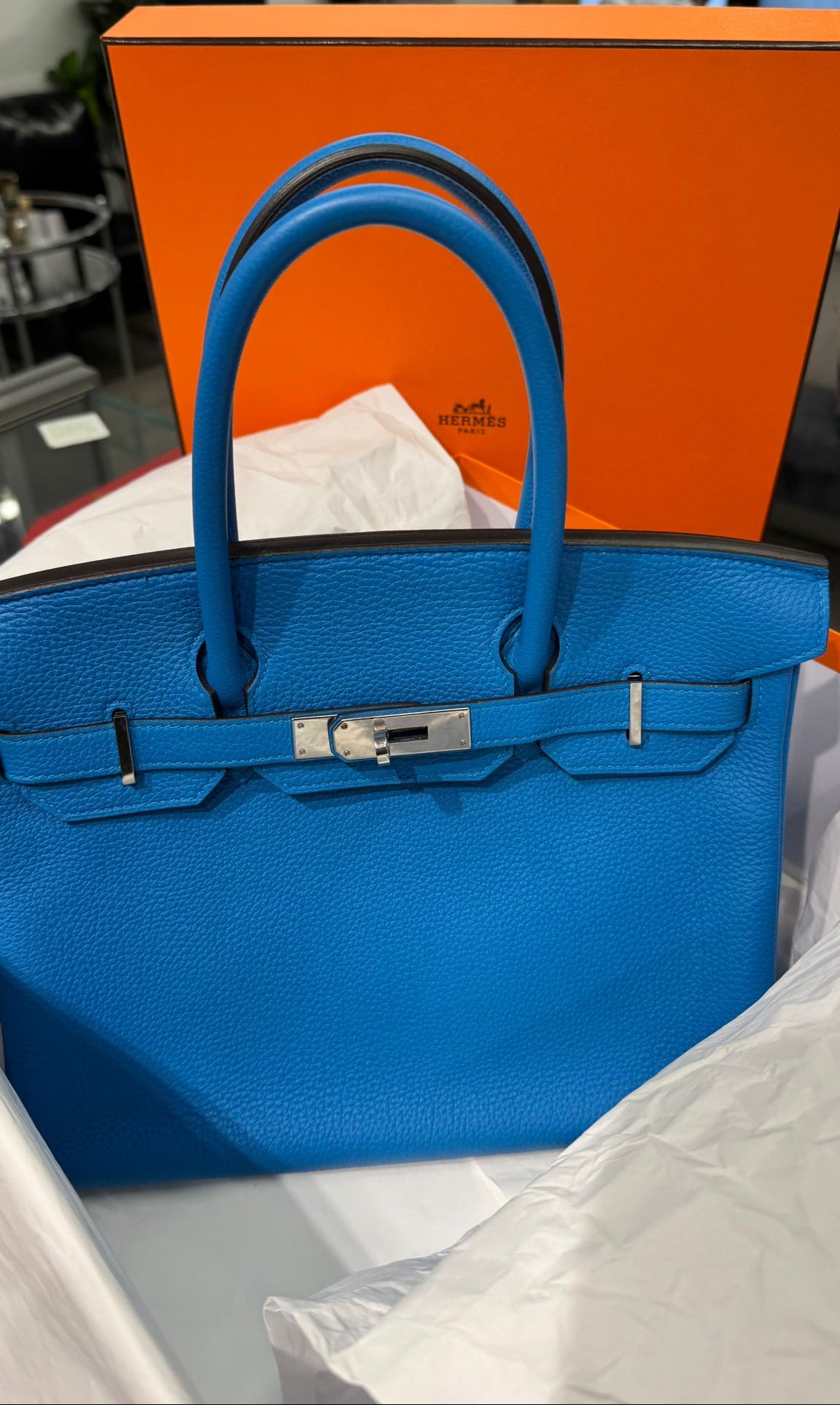 Hermès Birkin 30 - Bleu Jean - Togo - Palladium Hardware - B30BLTPHW