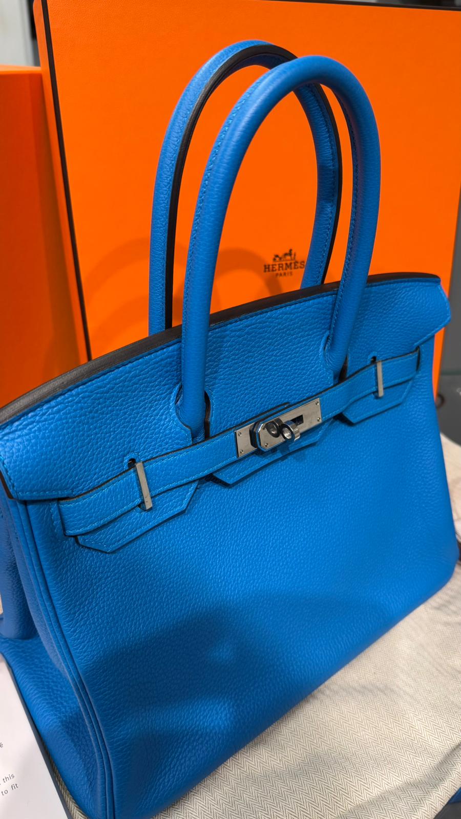 Hermès Birkin 30 - Bleu Jean - Togo - Palladium Hardware - B30BLTPHW