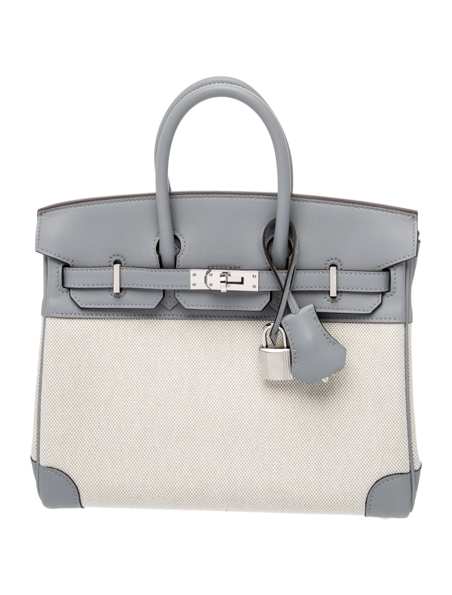 Hermès Birkin 25 - Bleu Glacier - Toile & Swift - Palladium Hardware - B30GTSPHW