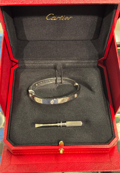 Cartier Love Bracelet - White Gold - 4 Diamonds - B6035817