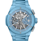 Hublot Big Bang Integrated Sky Blue Ceramic 42 MM - Blue Ceramic Bracelet - Matte Blue Skeleton Dial - 451.EX.5120.EX