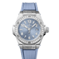 Hublot Big Bang One Click Coal Blue - 33 MM - Stainless Steel - Coal Blue Sunray Dial - Diamond Bezel - 485.SX.717B.RX.1204