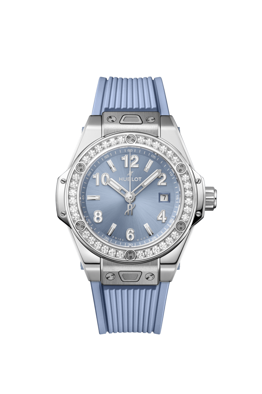 Hublot Big Bang One Click Coal Blue - 33 MM - Stainless Steel - Coal Blue Sunray Dial - Diamond Bezel - 485.SX.717B.RX.1204