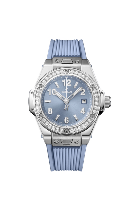 Hublot Big Bang One Click Coal Blue - 33 MM - Stainless Steel - Coal Blue Sunray Dial - Diamond Bezel - 485.SX.717B.RX.1204