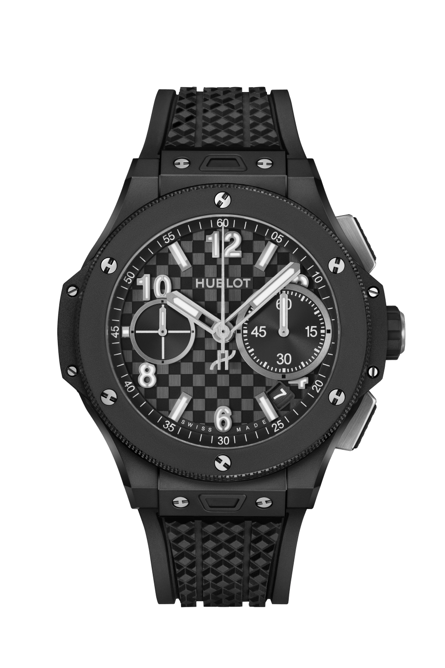 Hublot Big Bang Original Unico Black Magic - Black Ceramic - 43 MM - Black Rubber Strap - Black Stamped "Carbon Effect" Dial - 431.CI.1370.RX