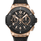 Hublot Big Bang Original Unico - King Gold - Ceramic Bezel - 43 MM - Black Rubber Strap - Black Stamped "Carbon Effect" Dial - 431.OM.1380.RX