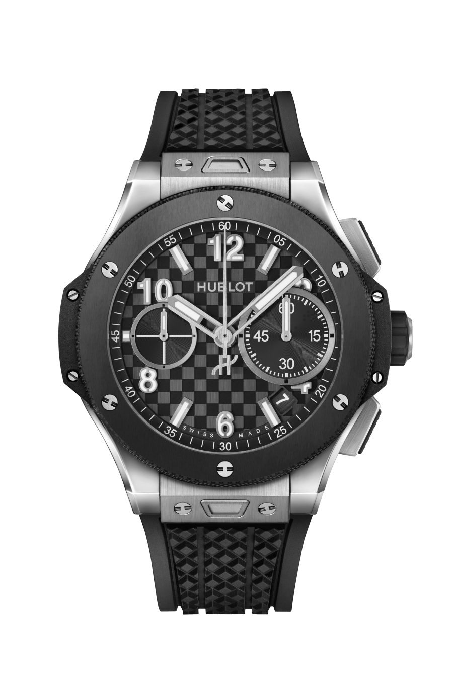 Hublot Big Bang Original Unico - Titanium - Ceramic Bezel - 43 MM - Black Rubber Strap - Black Stamped "Carbon Effect" Dial - 431.NM.1370.RX