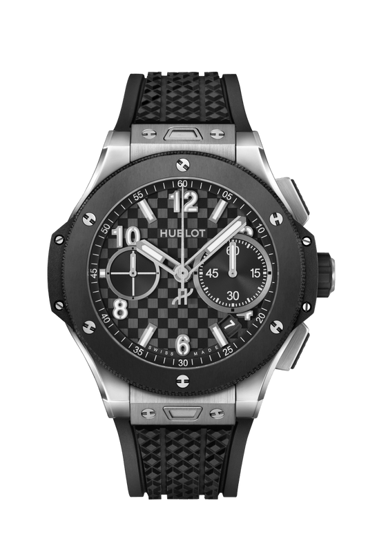Hublot Big Bang Original Unico - Titanium - Ceramic Bezel - 43 MM - Black Rubber Strap - Black Stamped "Carbon Effect" Dial - 431.NM.1370.RX