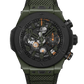 Hublot Big Bang Reloaded Dark Green Ceramic - 44 MM - Black Rubber And Dark Green Fabric Strap - Matte Black Skeleton Dial - 421.GM.1149.NR.RLD