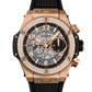 Hublot Big Bang Unico King Gold Diamonds 42 MM - Black Rubber Strap - Diamond Bezel - Matte Black Skeleton Dial - 441.OX.1181.RX.1104