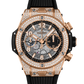 Hublot Big Bang Unico King Gold Pave 42 MM - Black Rubber Strap - Diamond Bezel - Matte Black Skeleton Dial - 441.OX.1181.RX.1704