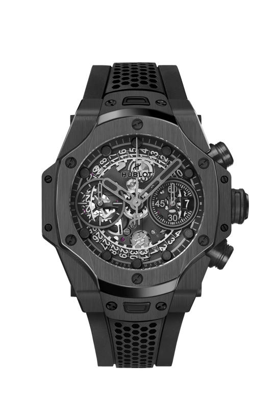 Hublot Big Bang Unico SR_A Samuel Ross All Black - Limited Edition - Black Ceramic - 42 MM - Black Honeycomb Rubber Strap - Matte Black Skeleton Dial - 441.CX.1140.RX.SRA26