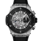 Hublot Big Bang Unico Titanium Ceramic 42 MM - Black Rubber Strap - Matte Black Skeleton Dial - 441.NM.1171.RX