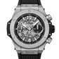 Hublot Big Bang Unico Titanium 44 MM - Striped Structured Black Rubber Strap - Matte Black Skeleton Dial - 421.NX.1170.RX