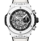 Hublot Big Bang Unico White Ceramic 44 MM - Black and White Rubber Strap - Matte Black Skeleton Dial - 421.HX.1170.RX