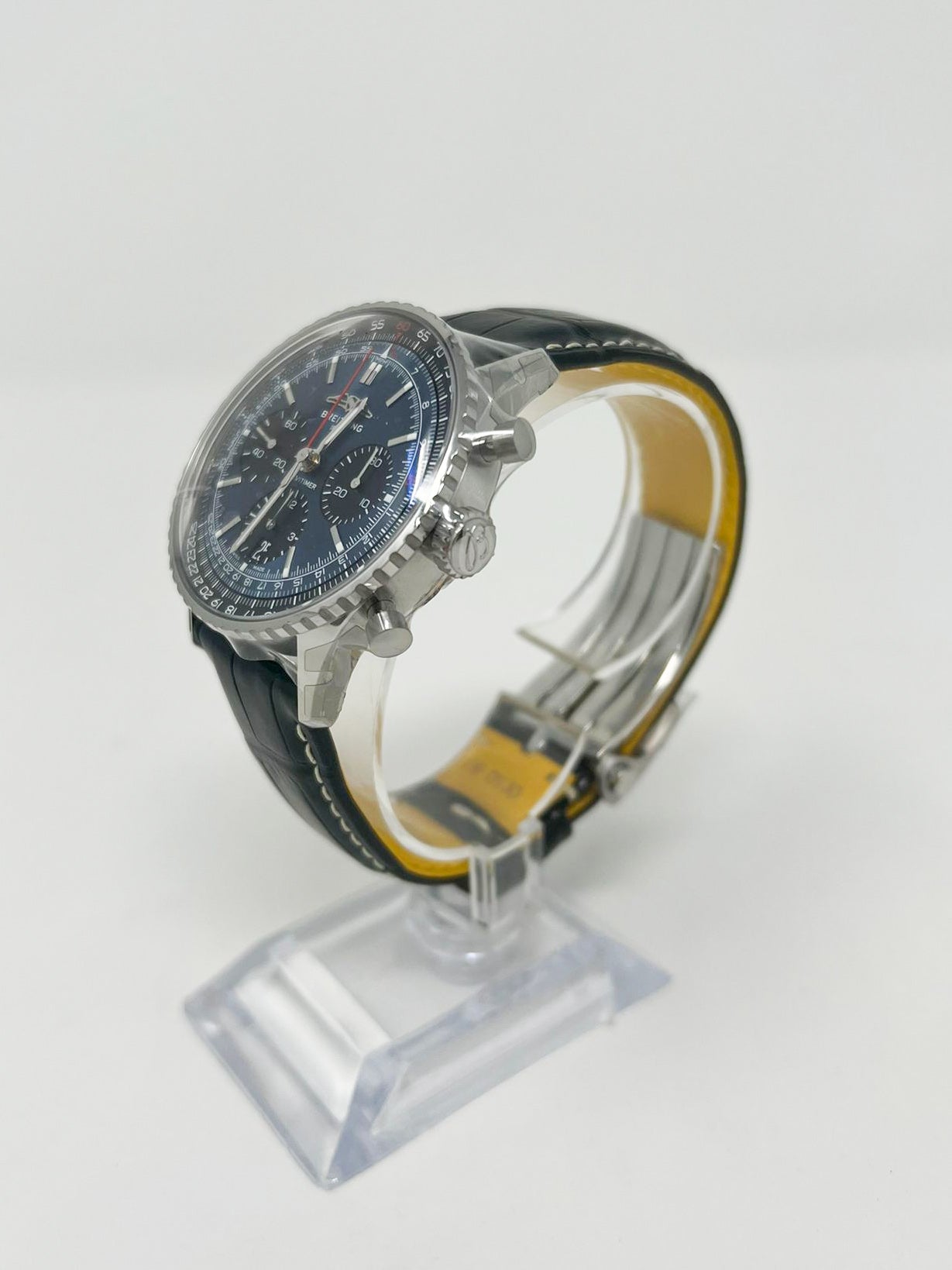 Breitling Navitimer B01 Chronograph 41 MM - Black Leather Strap - Blue Dial - AB0139241C1P1