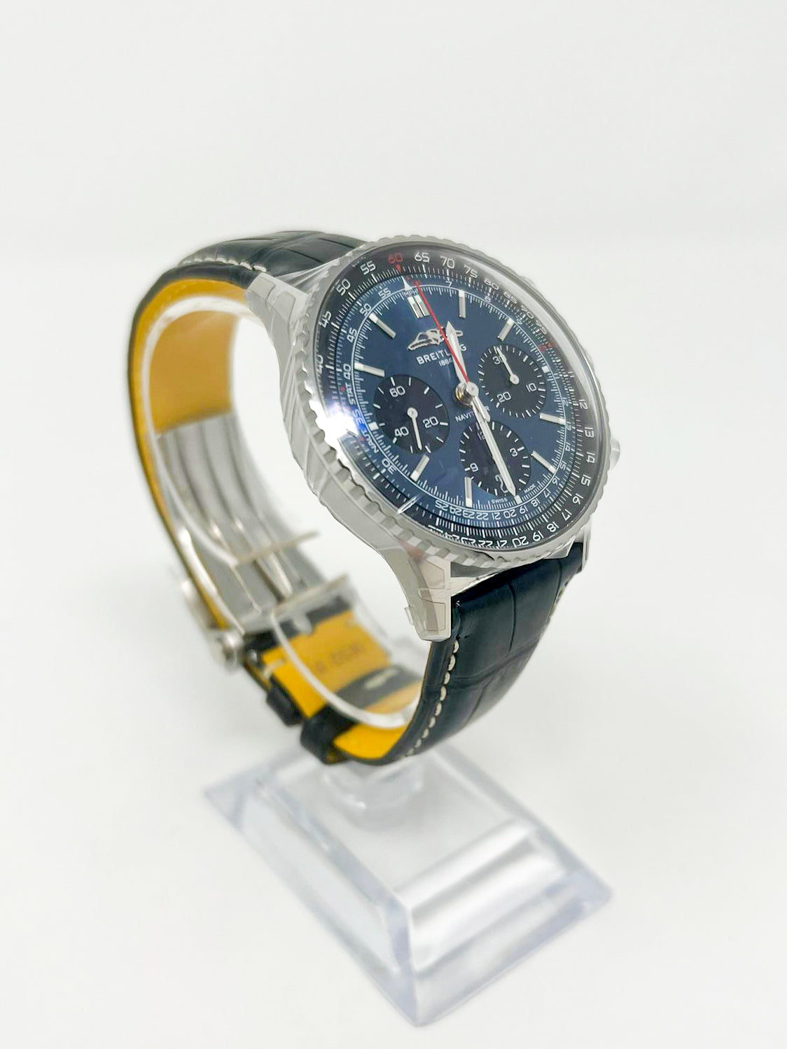 Breitling Navitimer B01 Chronograph 41 MM - Black Leather Strap - Blue Dial - AB0139241C1P1