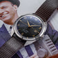 Bulova - Frank Sinatra Fly Me To The Moon - 39 MM - Stainless Steel - Black Dial - Brown Leather Strap - 96B348