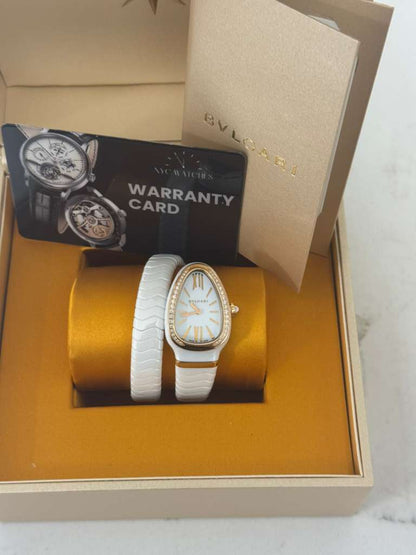 Bvlgari Serpenti Spiga - 35 MM - White Ceramic - White Dial - 102613