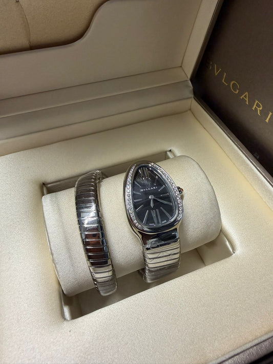 Bvlgari Serpenti Tubogas - 35 MM - Stainless Steel - Black Dial - 103524