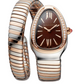 Bvlgari Serpenti Tubogas - 35 MM - Stainless Steel and Rose Gold - Brown Dial - Diamond Bezel - 103071