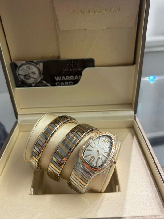 Bvlgari Serpenti Tubogas - 35 MM - Steel and Rose Gold - Silver Dial - 103149