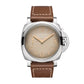 Panerai Luminor Stainless Steel 47 MM - Dark Brown Calfskin Leather Strap - Ivory Matte "Tropical" Dial - PAM01735