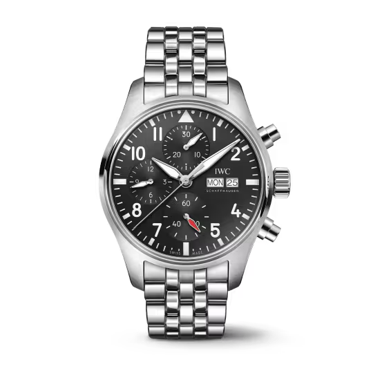 IWC Pilot's - Chronograph - Steel - 41 MM - Black Dial - IW388113  nyc watcher nyc watches