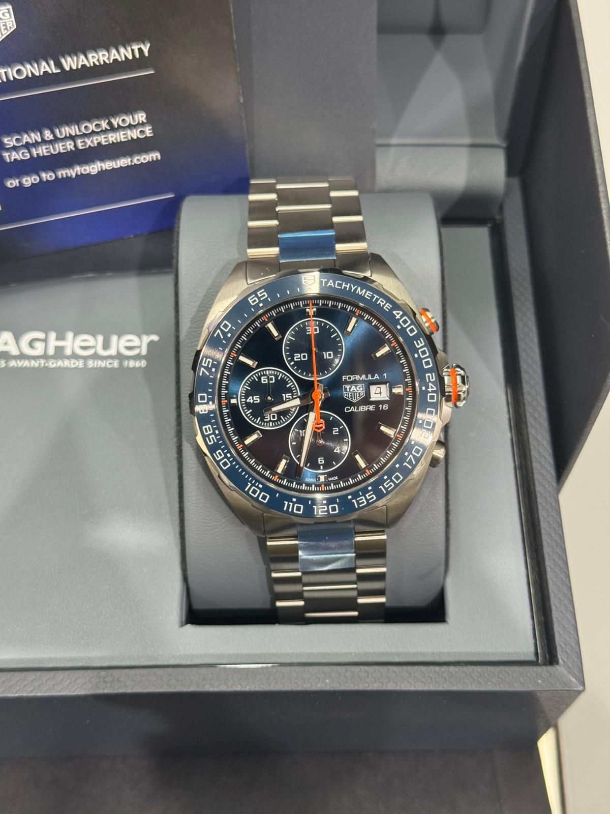 TAG Heuer Formula 1 Chronograph - 44 MM - Stainless Steel - Sunray Brushed Blue Dial - CAZ201G.BA0876