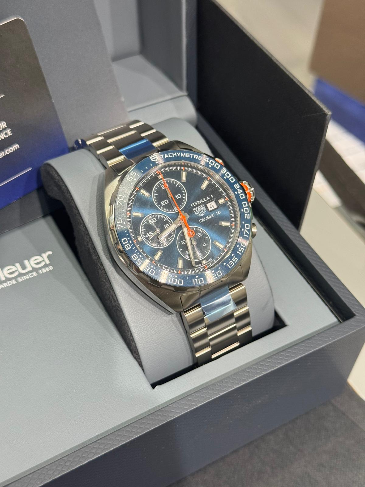 TAG Heuer Formula 1 Chronograph - 44 MM - Stainless Steel - Sunray Brushed Blue Dial - CAZ201G.BA0876