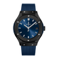 Hublot Classic Fusion Ceramic Blue 33 MM - Blue Rubber Strap - Satin Blue Sunburst Dial - 581.CM.7170.RX