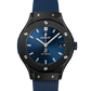 Hublot Classic Fusion Ceramic Blue 38 MM - Blue Rubber Strap - Satin Blue Sunburst Dial - 565.CM.7170.RX