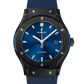 Hublot Classic Fusion Ceramic Blue 42 MM - Blue Rubber Strap - Satin Blue Sunburst Dial - 542.CM.7170.RX