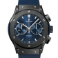 Hublot Classic Fusion Ceramic Blue Chronograph 45 MM - Blue Rubber Strap - Satin Blue Sunburst Dial - 521.CM.7170.RX